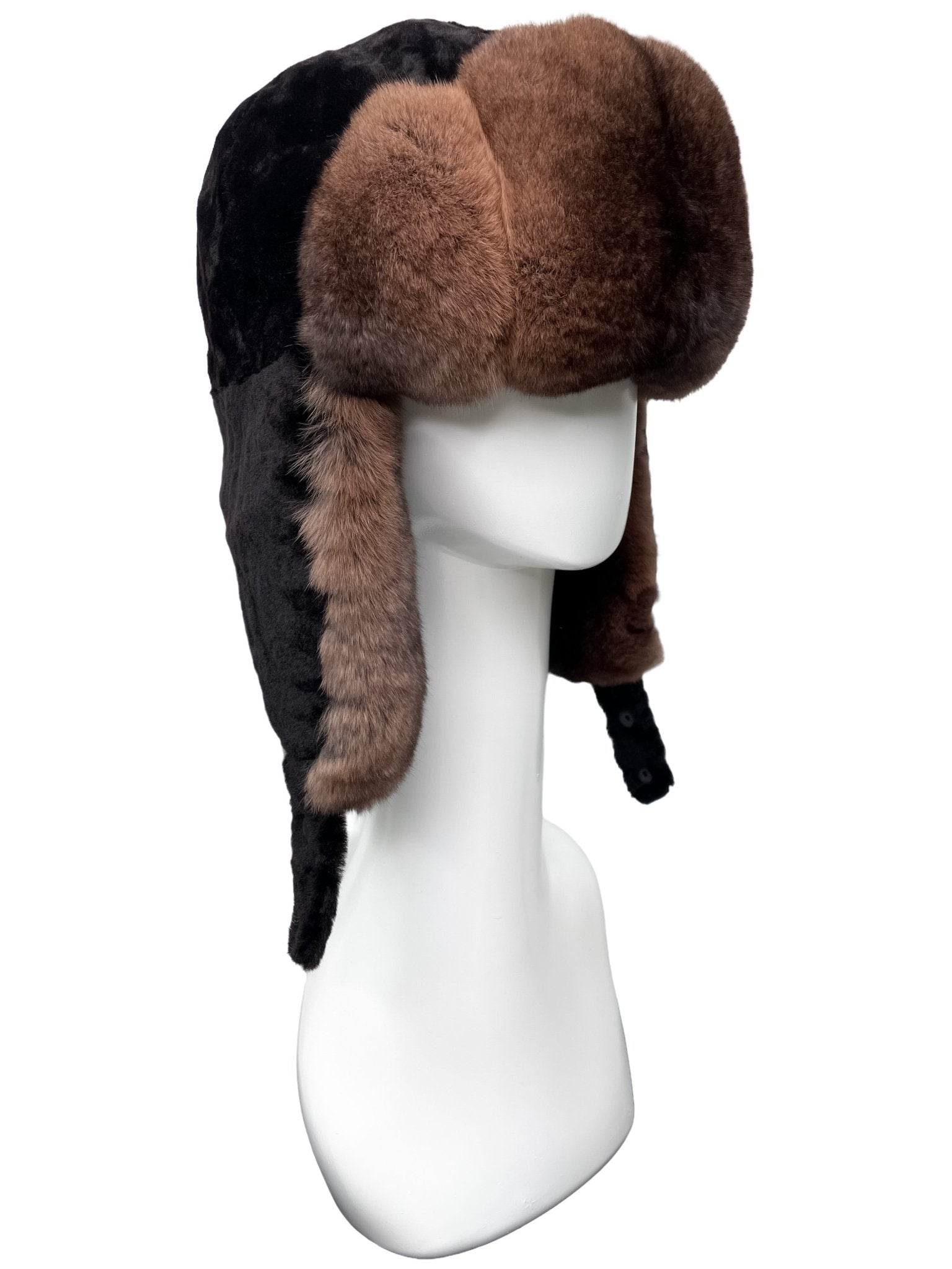 Natural Brown Mink Full Fur Trapper Hat