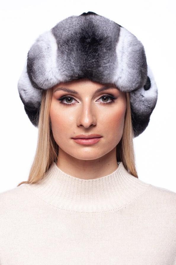 Chinchilla Fur Trapper Hat Hanmdade By
