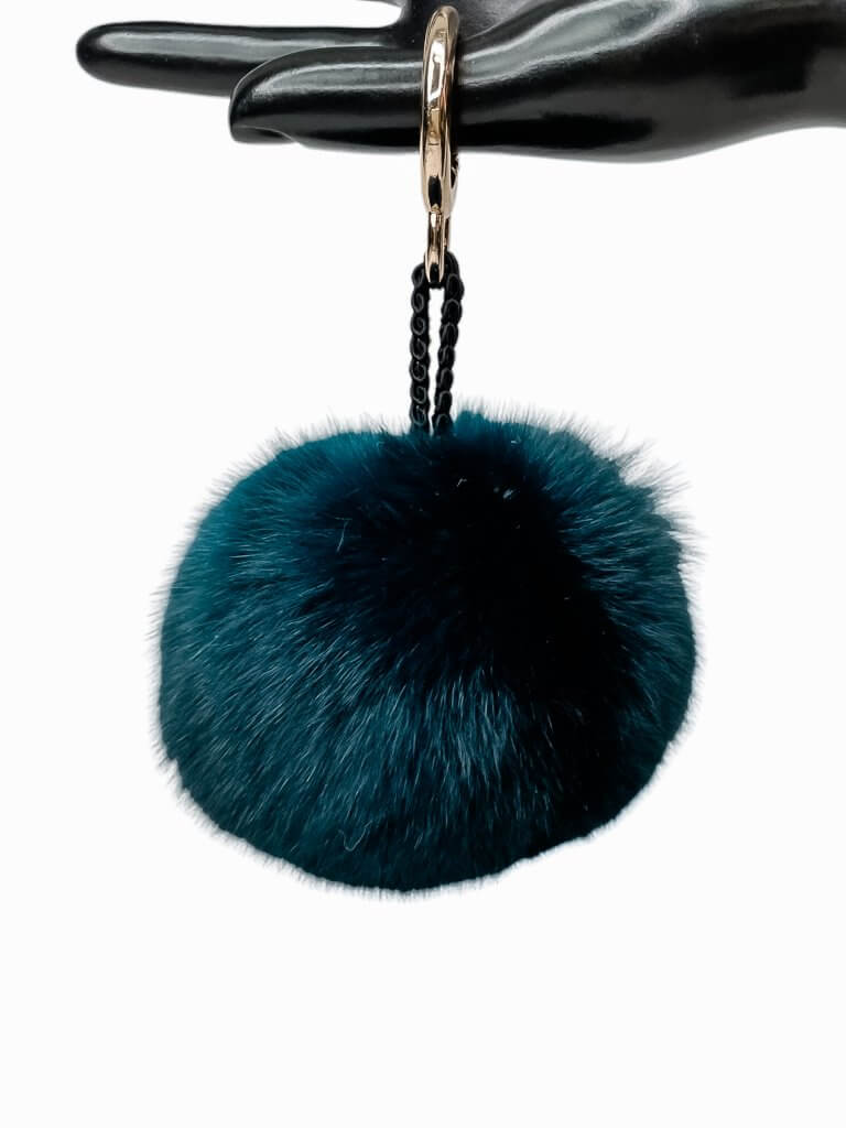 Grey Chinchilla Fur Bag Charm By FurbySD Fur Fashion House.