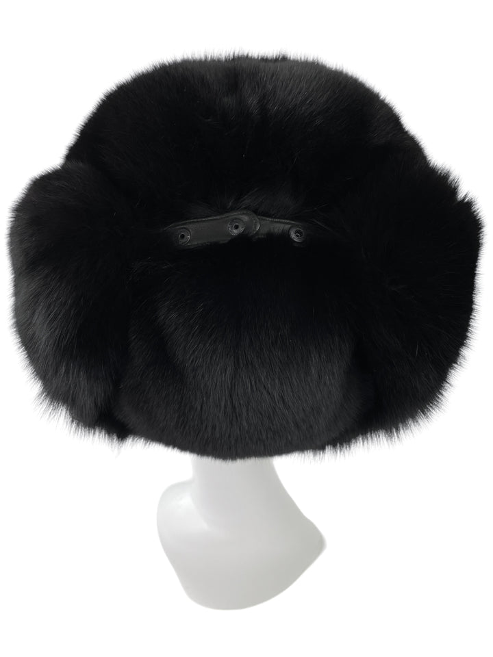 Black Full Fur Ushanka Trapper Hat