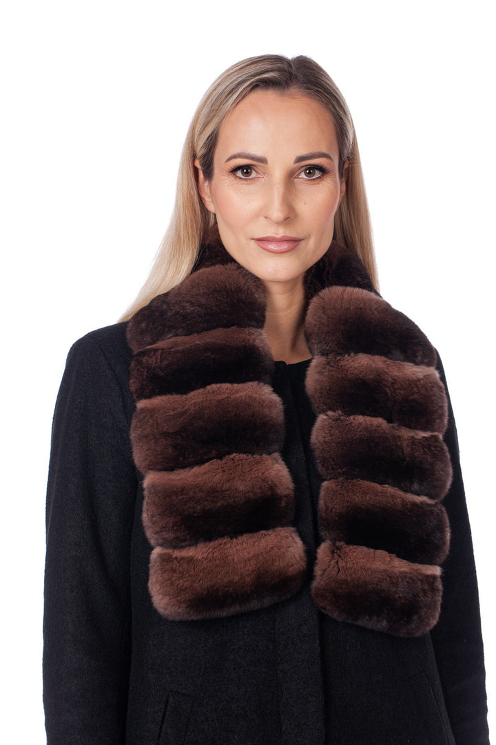 Brown Chinchilla Collar With A Slit