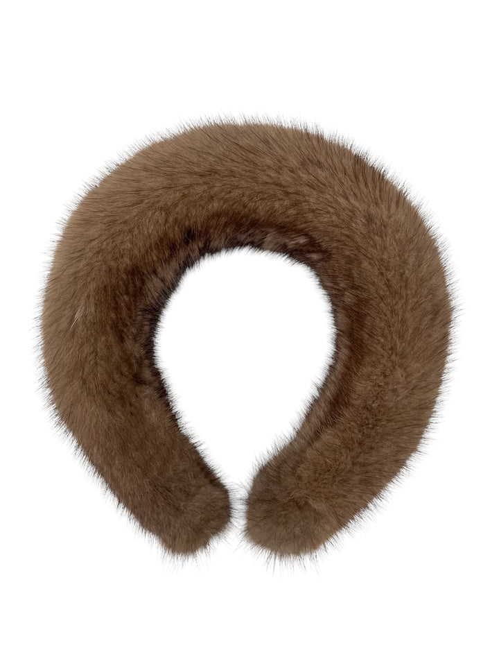 Brown Real Mink Fur Hairband