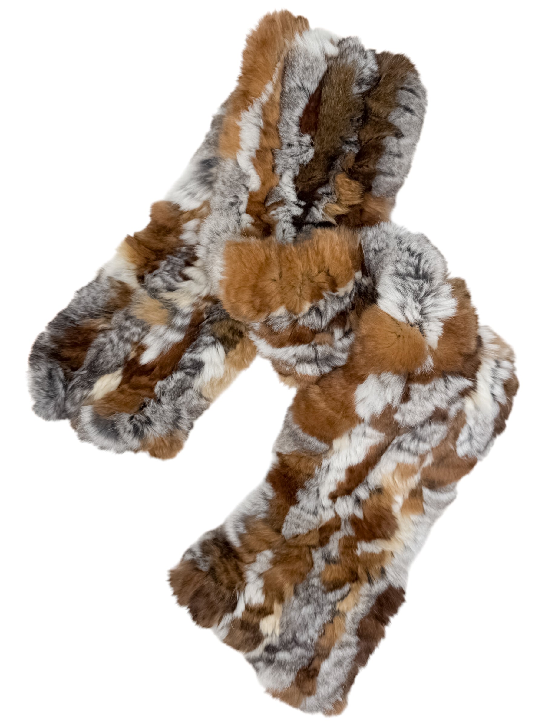 Rex Rabbit Fur Scarf Brown – Luxury Real Fur Neck Warmer