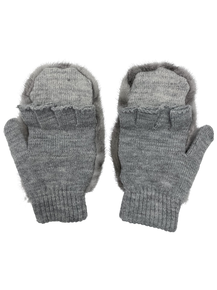 Cashmere And Sapphire Mink Fur Mittens