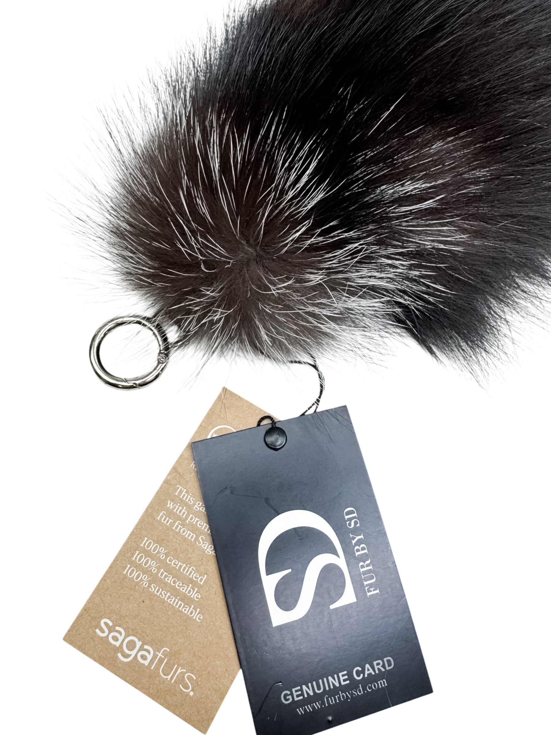 Purple Chinchilla Fur Bag Charm Handmade by FurbySD
