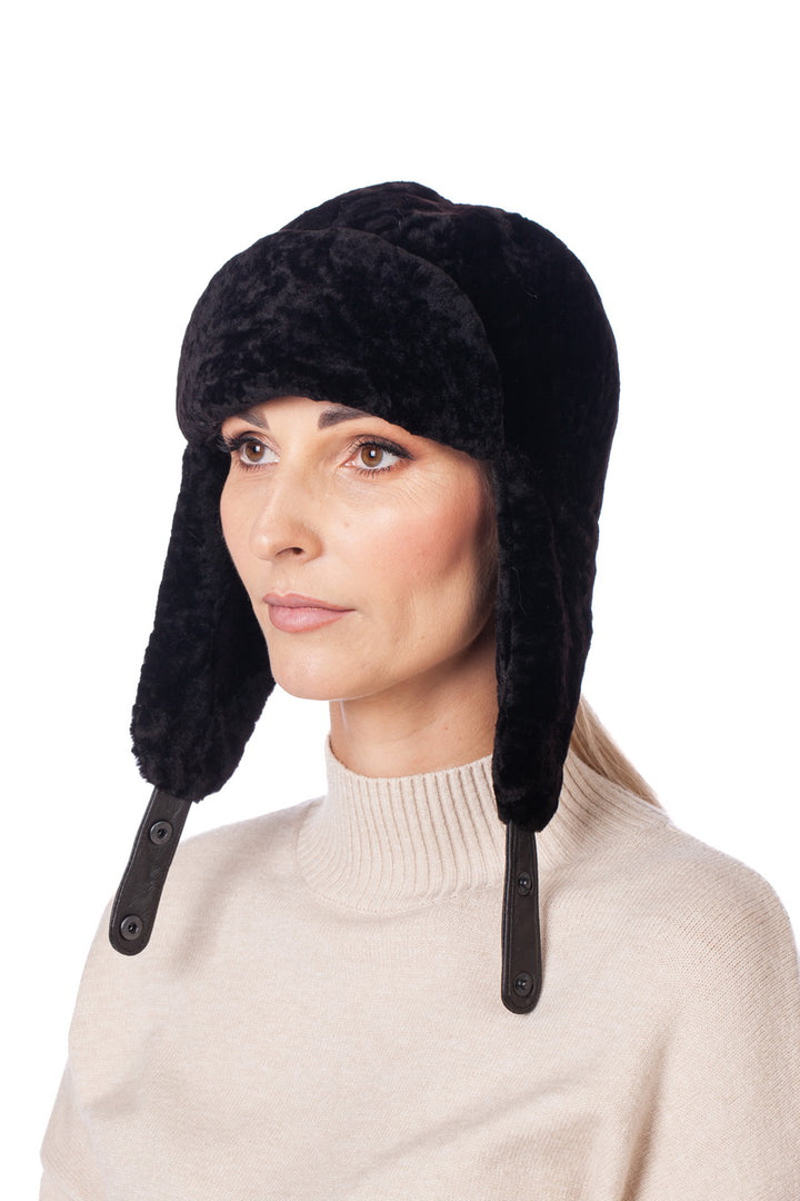 Dark Brown Astrakhan Ushanka Fur Hat