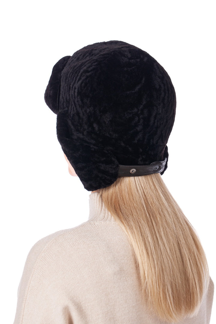 Dark Brown Astrakhan Fur Trooper Hat