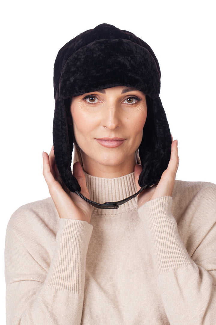 Dark Brown Astrakhan Fur Earflap Hat