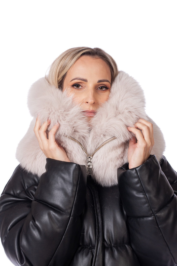 Large Real Fox Fur Collar With A Two Way Zip