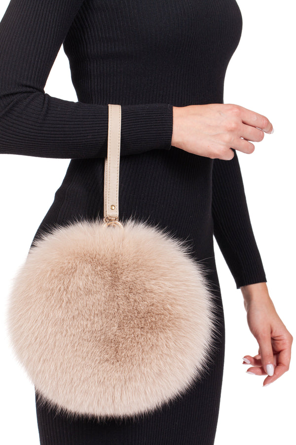 Light Beige Fox Fur Clutch