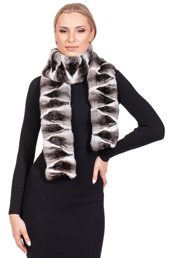 Long Chinchilla Fur Scarf