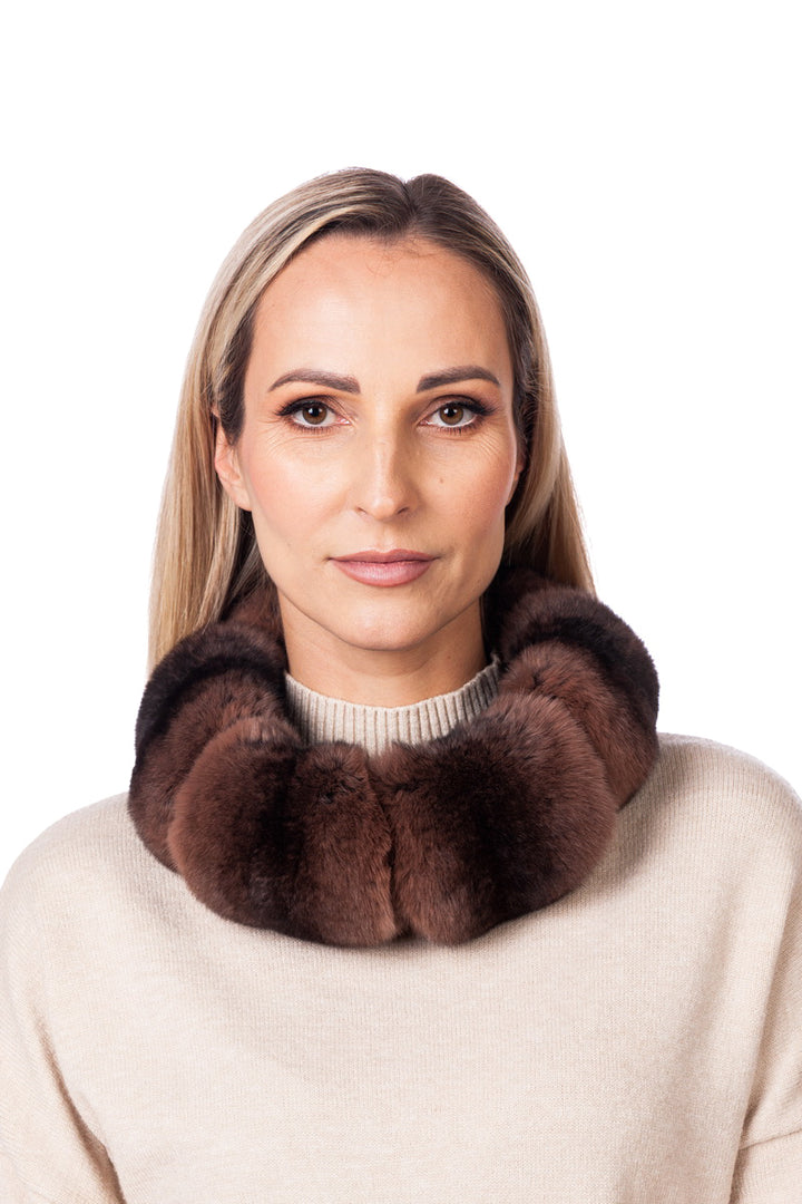 Luxurious Brown Chinchilla Fur Collar