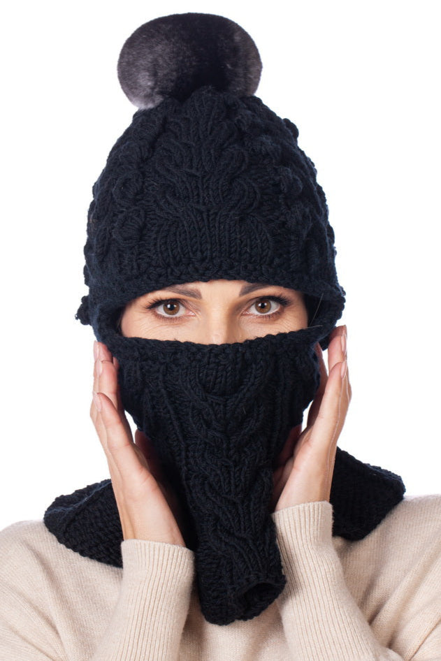 Chinchilla Fur Balaclava Handknitted And Made By FurbySD