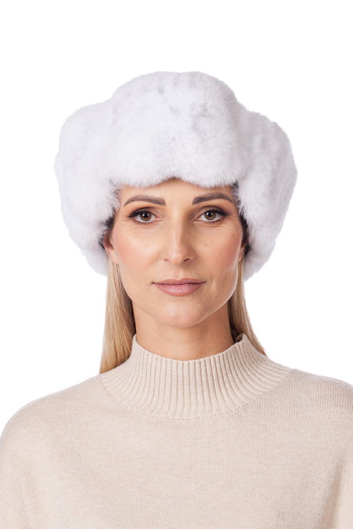 Luxurious Natural White Chinchilla Fur Hat By FurbySD