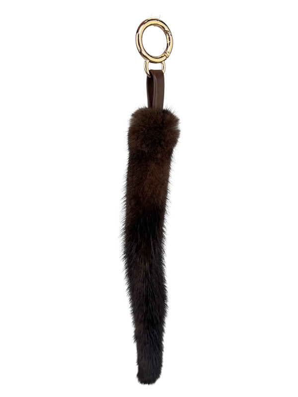 Brown Mink Fur Bag Charm