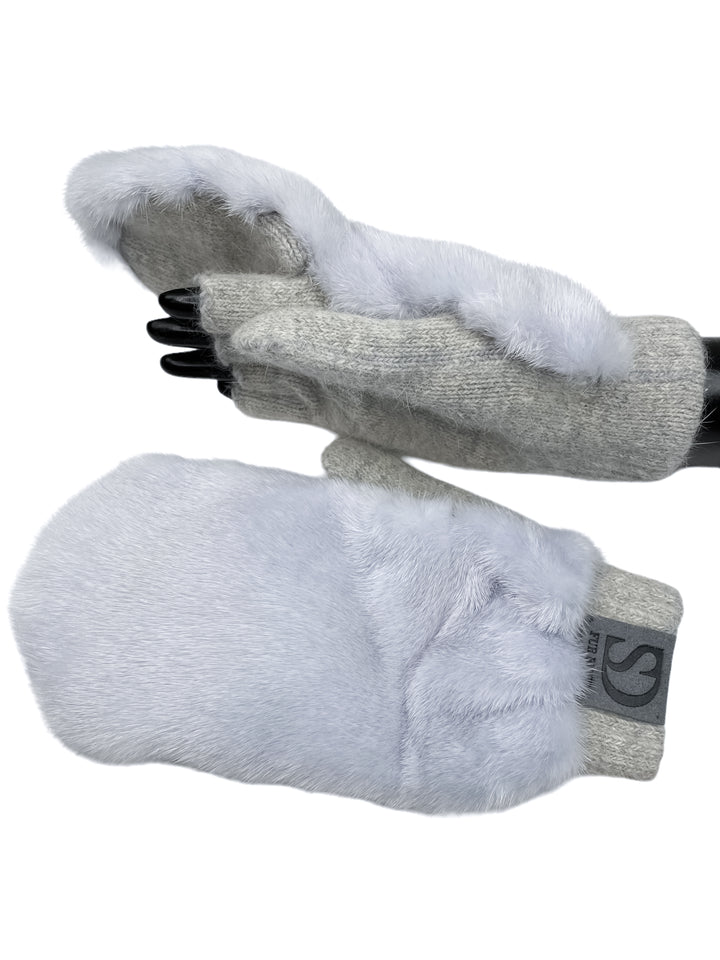 Mink Fur Mittens With Cashmere Wool