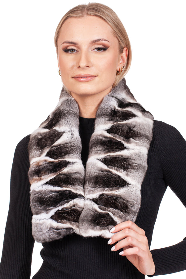 Grey Chinchilla Fur Scarf