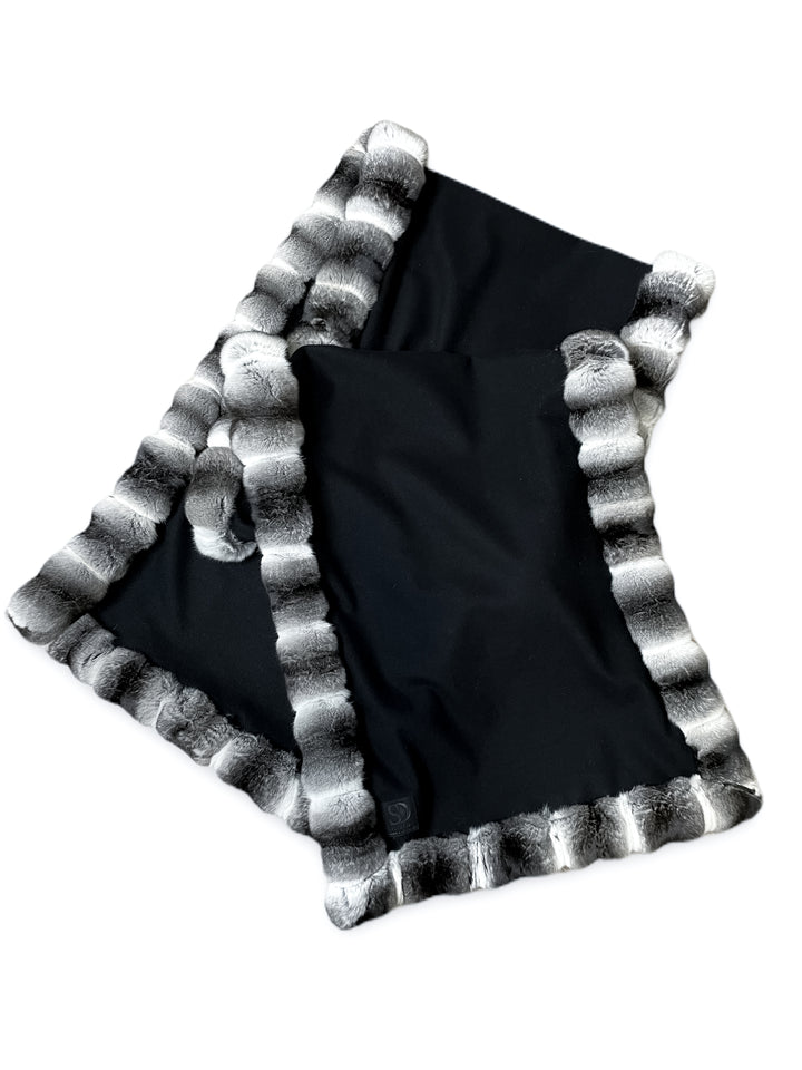 Black Chinchilla Fur And Cashmere Shoulder Wrap