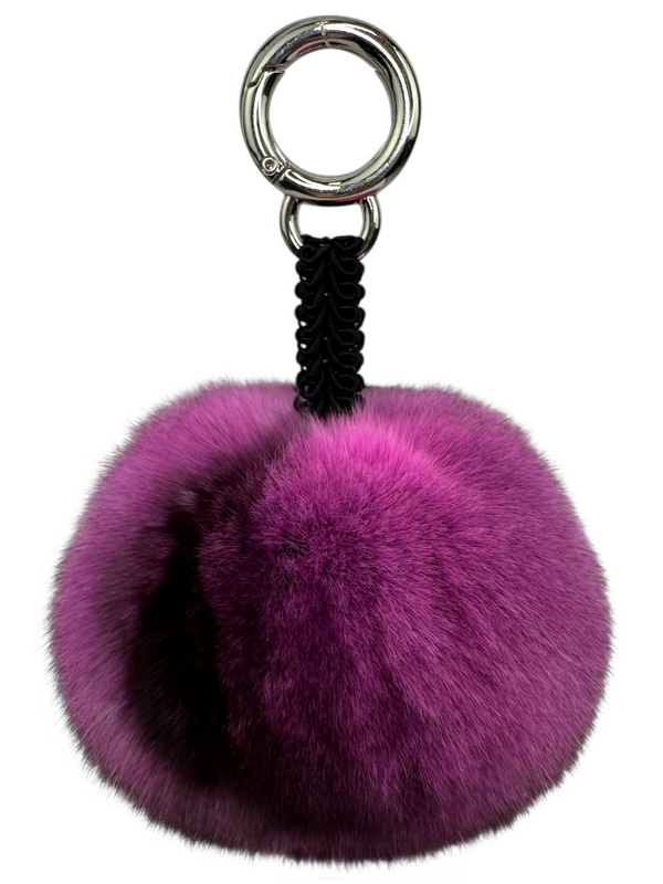 Pink Chinchilla Fur Bag Charm
