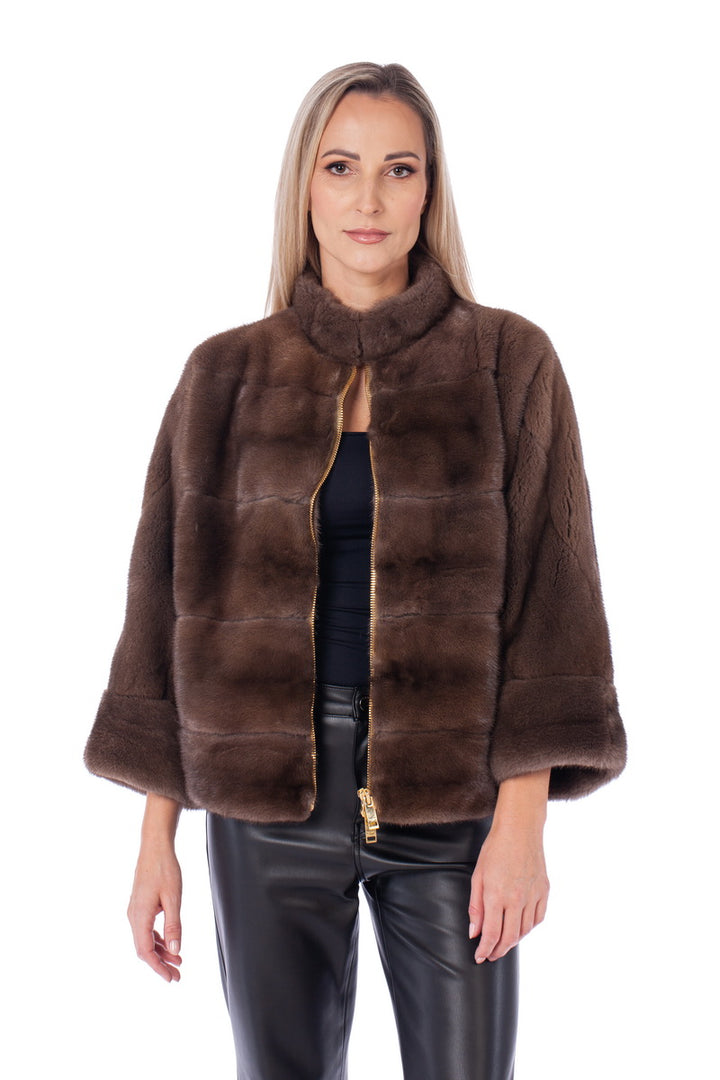 Short length mink fur jacket