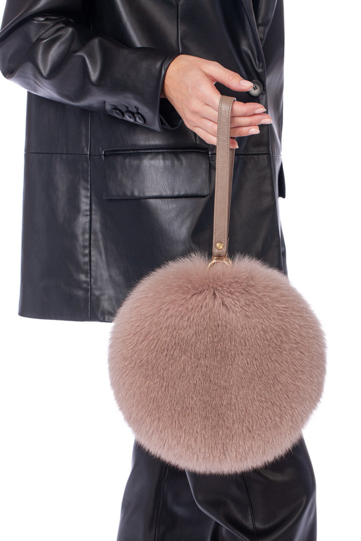 Small Round Fox Fur Bag