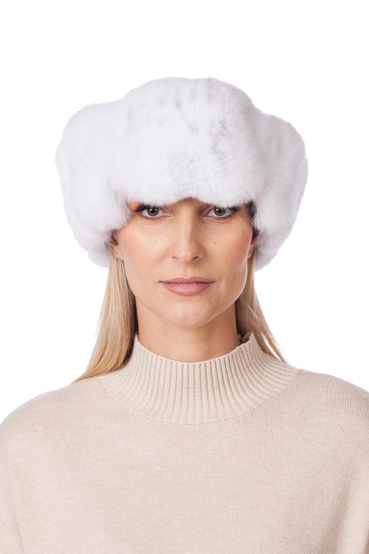 White Chinchilla Fur Roller Hat