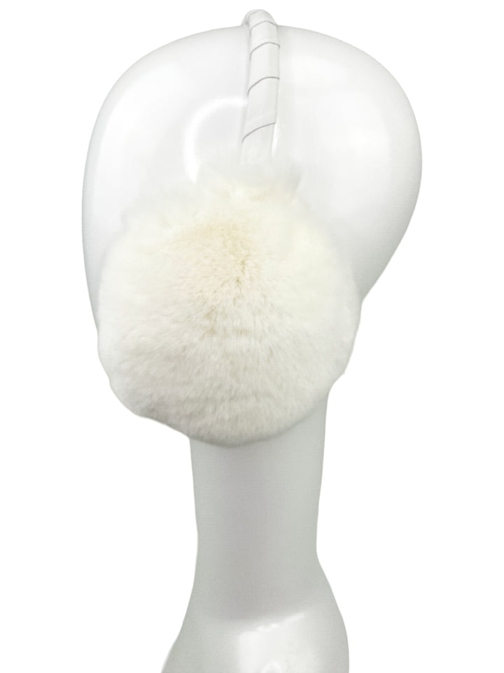Women White Rex Rabbit Fur Earmuffs Furry Protection