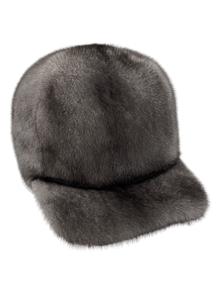 brown mink fur snap hat