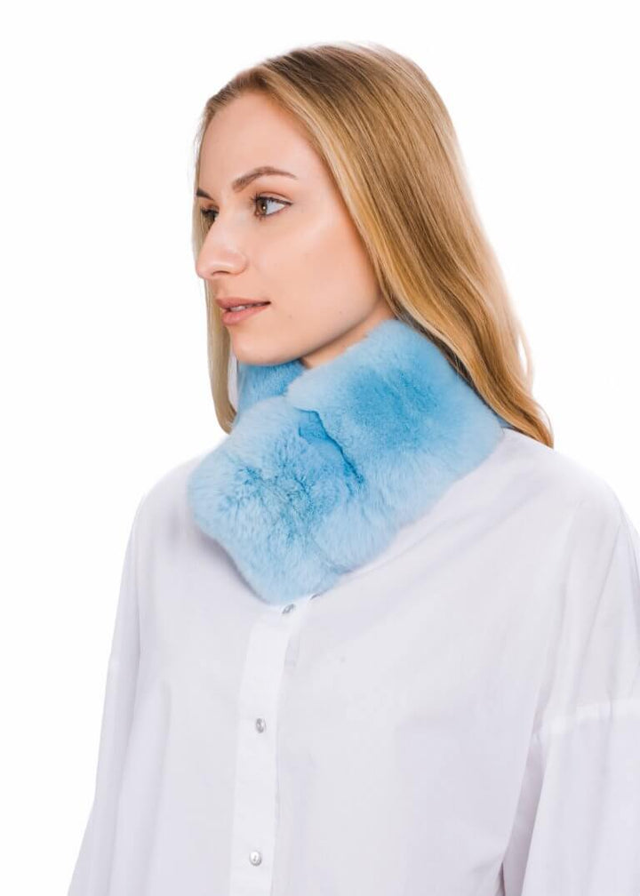 Baby Blue Chinchilla Fur Collar