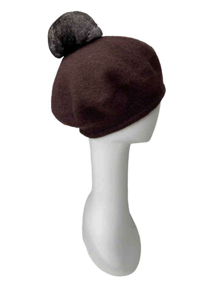 Brown Beret Wool Hat