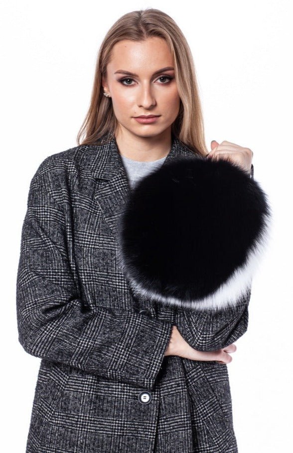 Black And White Fox Fur Handbag