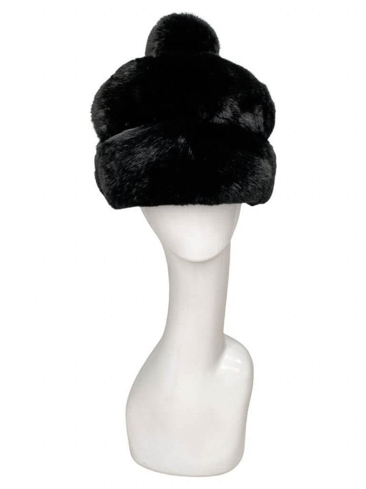 Black Chinchilla Fur Cap