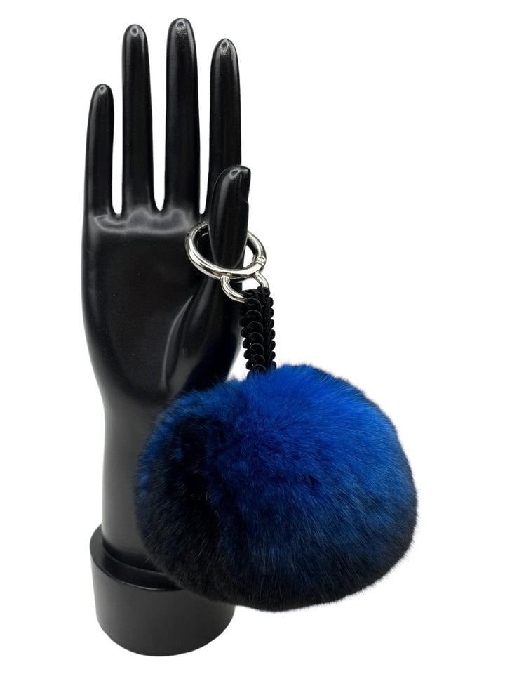Blue Chinchilla Fur Bag Charm