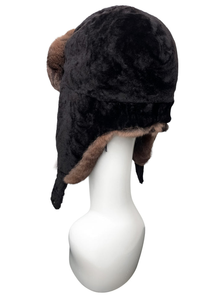 Astrakhan and Chinchilla Fur Earflap Hat