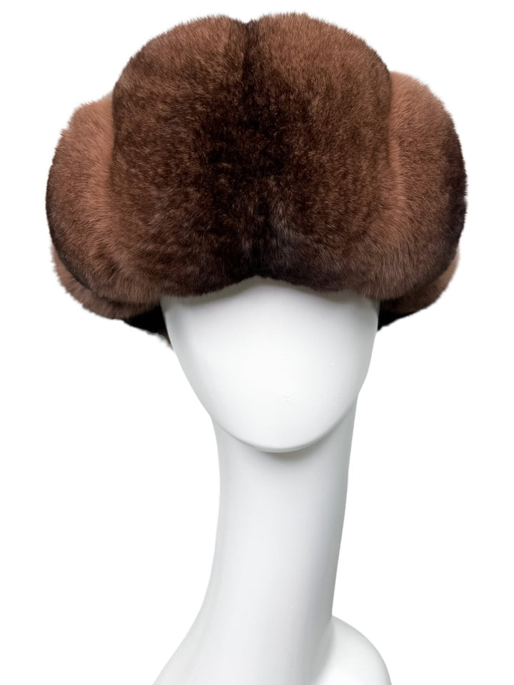  Brown Trapper Hat with Chinchilla Fur