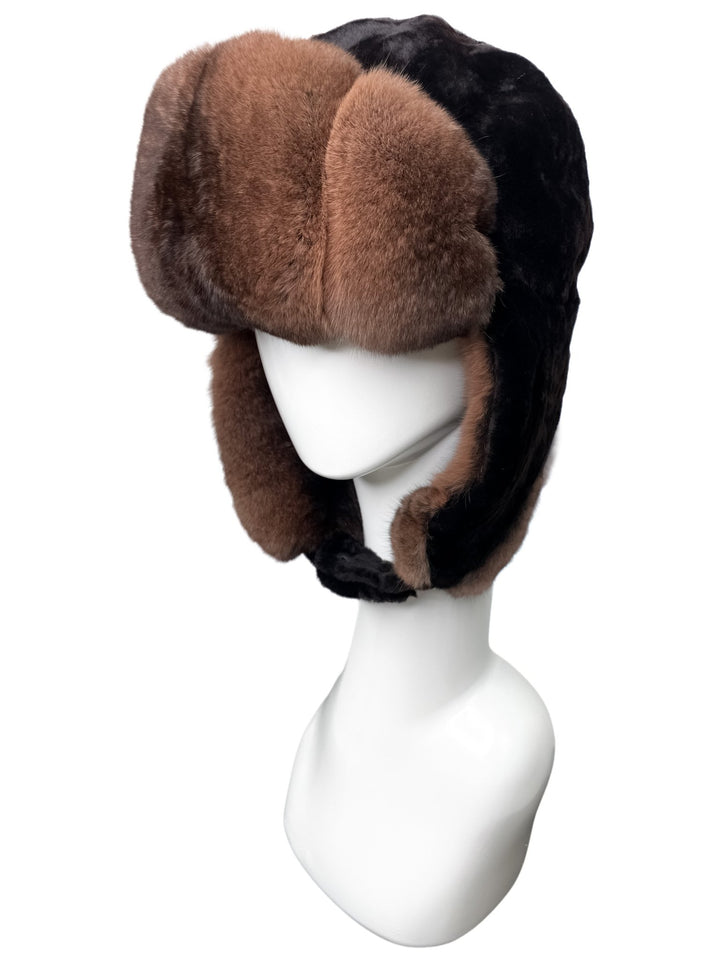 Natural Chinchilla Fur Trapper Hat