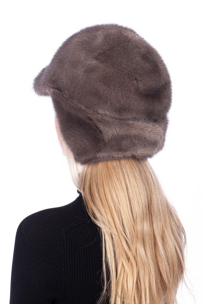 Brown Mink Fur Aviator Trapper Hat