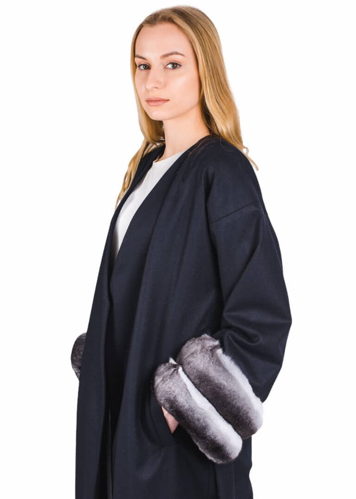 Cashmere Coat With Chinchilla Fur
