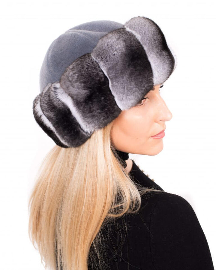 Real Chinchilla Fur Hat
