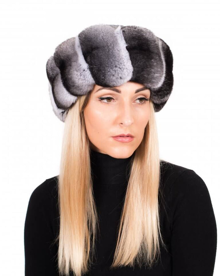 Chinchilla Fur And Cashmere Hat