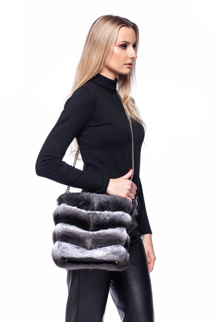 Luxury Chinchilla Fur Crossbody Bag
