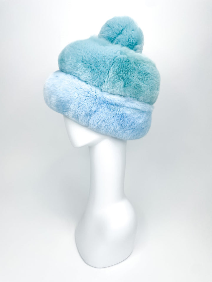 Chinchilla Fur Hat With Fur Bobble
