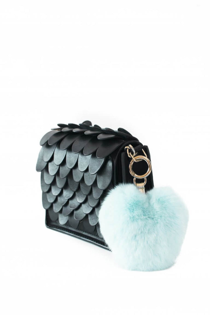 Chinchilla Fur Heart Shape Bag Charm