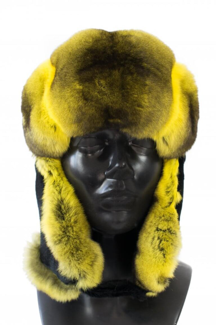 Chinchilla Fur Russian Style Ushanka Earflap Hat