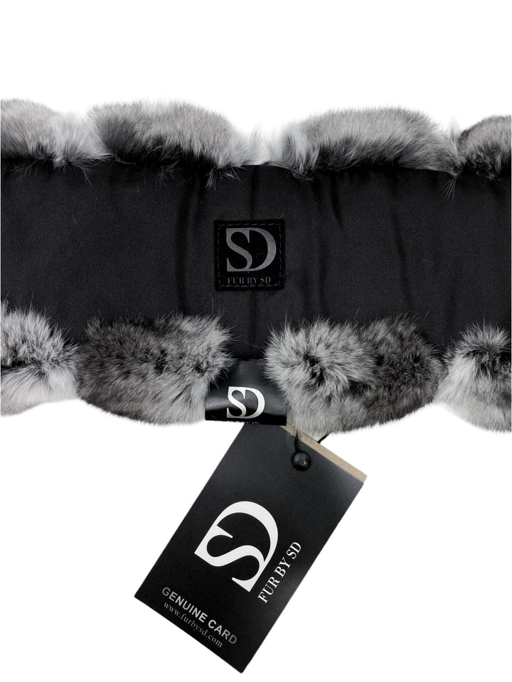 Real Chinchilla Fur Scarf Lined In Silk