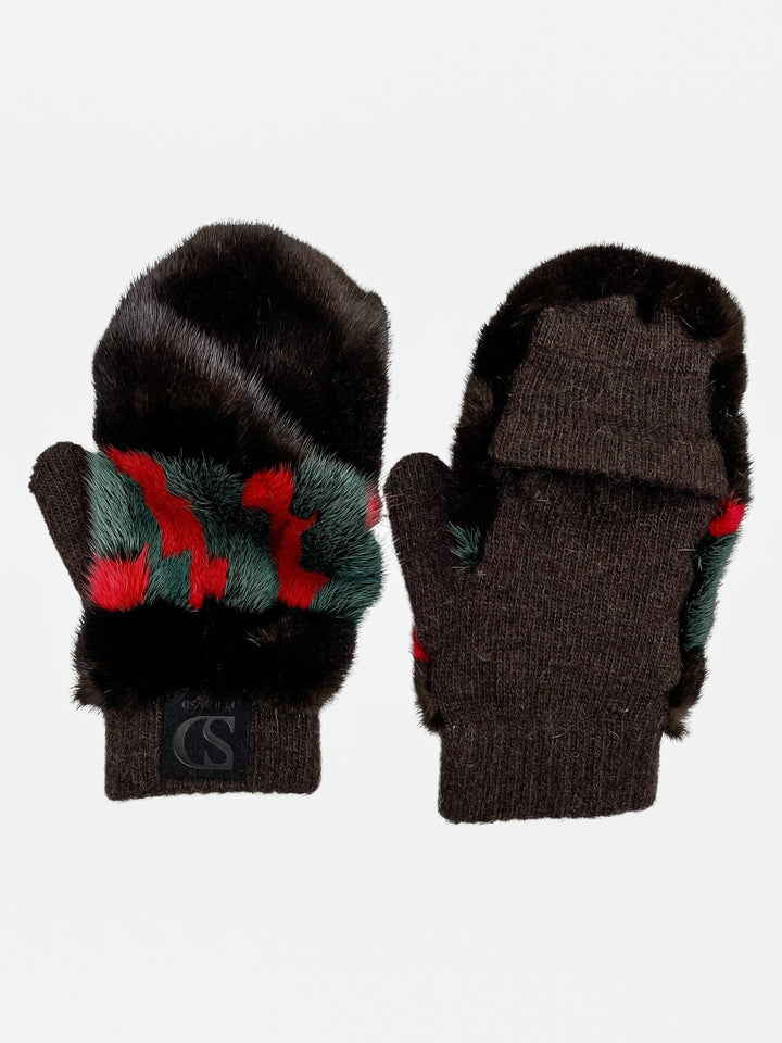 Convertible Cashmere And Mink Fur Mittens