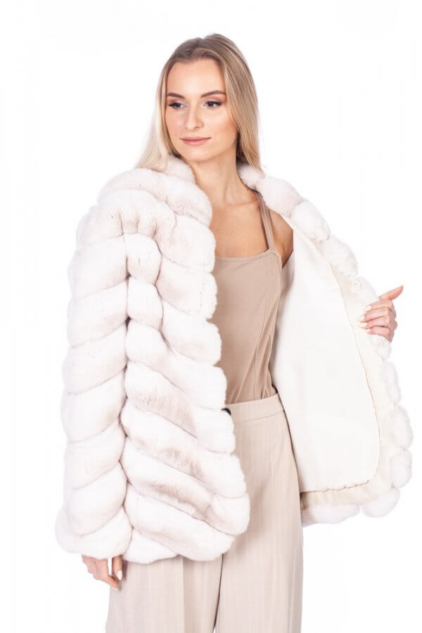 White Chinchilla Fur Coat