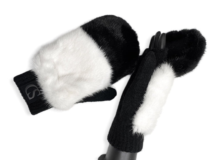 Flip Top Gloves With Mink Fur