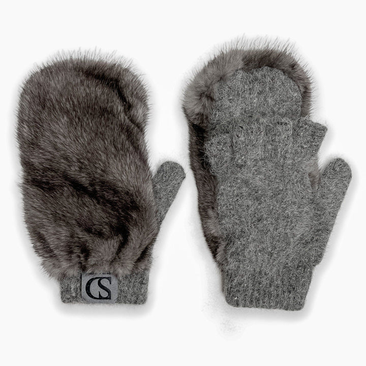 Flip Top Mink Fur Gloves