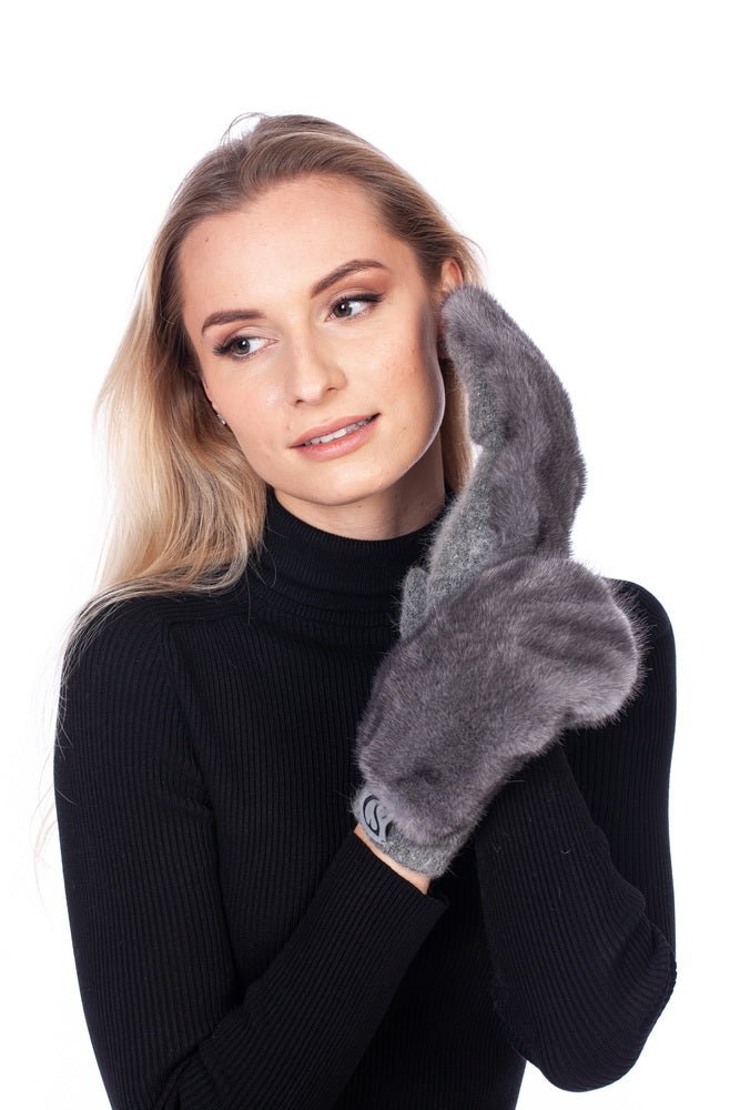 Flip Top Mink Fur Gloves
